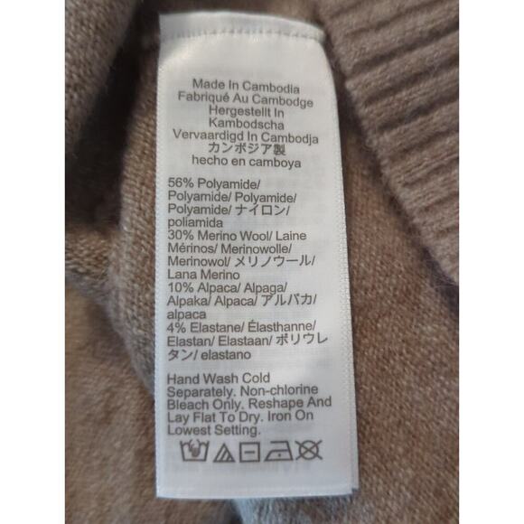 J. Crew Tan Sweater Polo in Extra-Soft Yarn Pullover Cabincore Women's XL - Picture 6 of 8